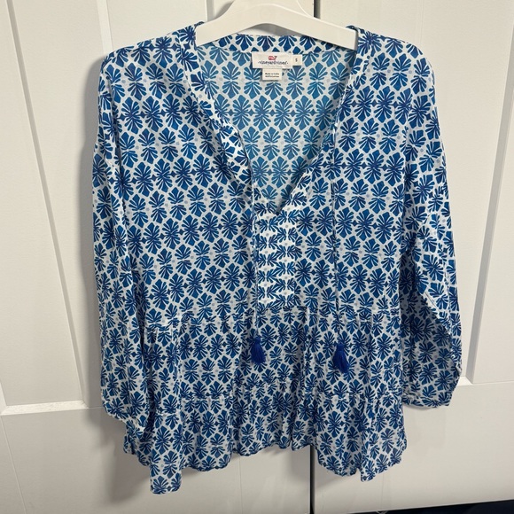 Vineyard Vines Tops - Blue Floral Women's Top